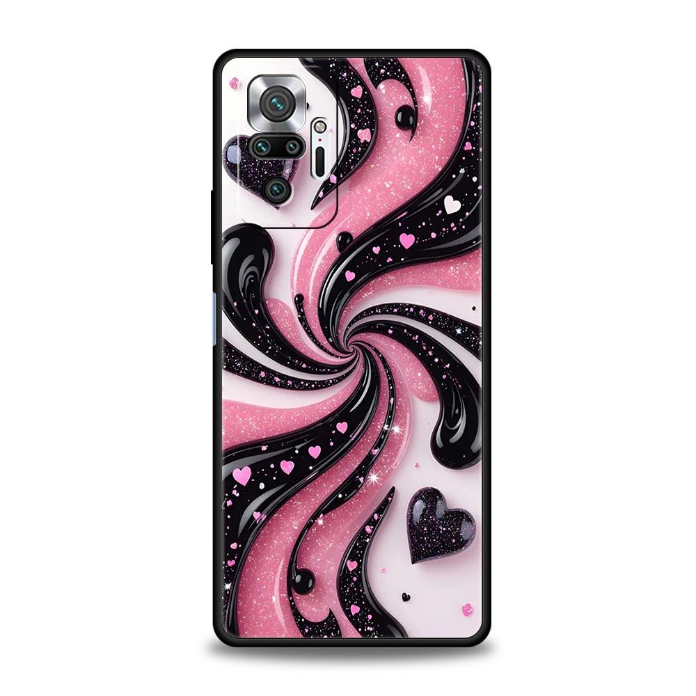 Colored Love Heart Printed Phone Case Cover for Redmi 14C 10C Note 15 14 13 12 10 11 K40 Pro Plus 5G Shockproof Soft TPU Shell