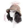 Autumn Winter With Curly Hair Fisherman Hat With Wig Attached Wig Bowknot Wig Bucket Hat Casual Warm Fisherman Cap Women
