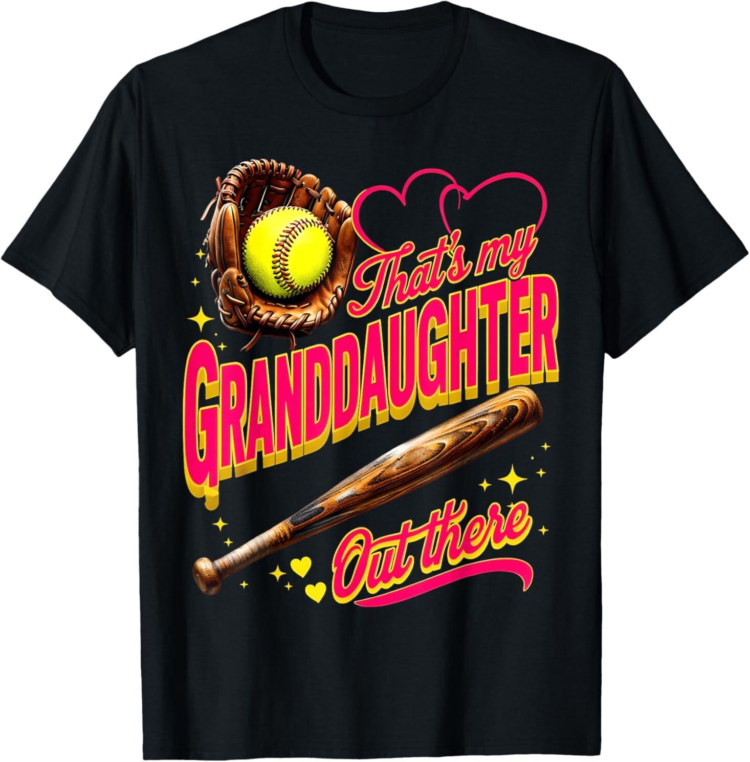 That s My Granddaughter Out There Softball Grandma Grandpa T-Shirt M