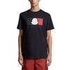 Moncler SS24 Tříbarevné Logo Vzor Krátký Rukáv Tričko Pánské Trička Černá J10918C000198390T778