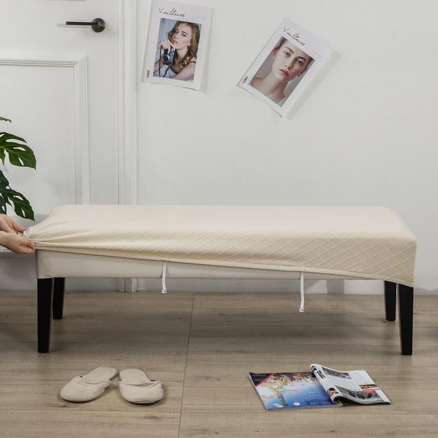 Rhombus Jacquard Bench Case For Bedroom Dining Room Room Elasticized Home Decorative Piano Makeup Chair Cases Anti -Dirty Long Seat Protector