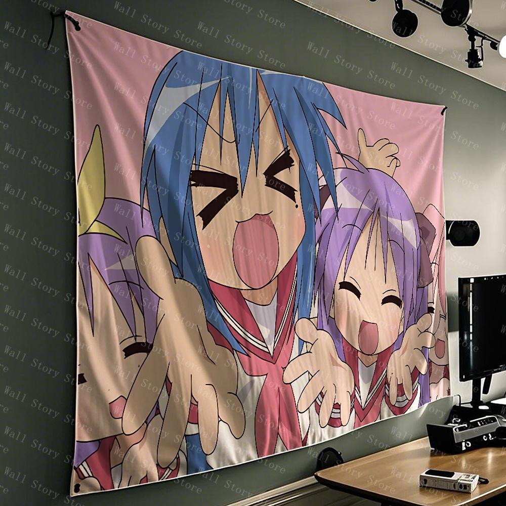 Konata Izumi LLucky Star Flag Tapestry Funny Banner For College Room Bedroom Outdoor Living Room Wall Art Decor Party Tapestry