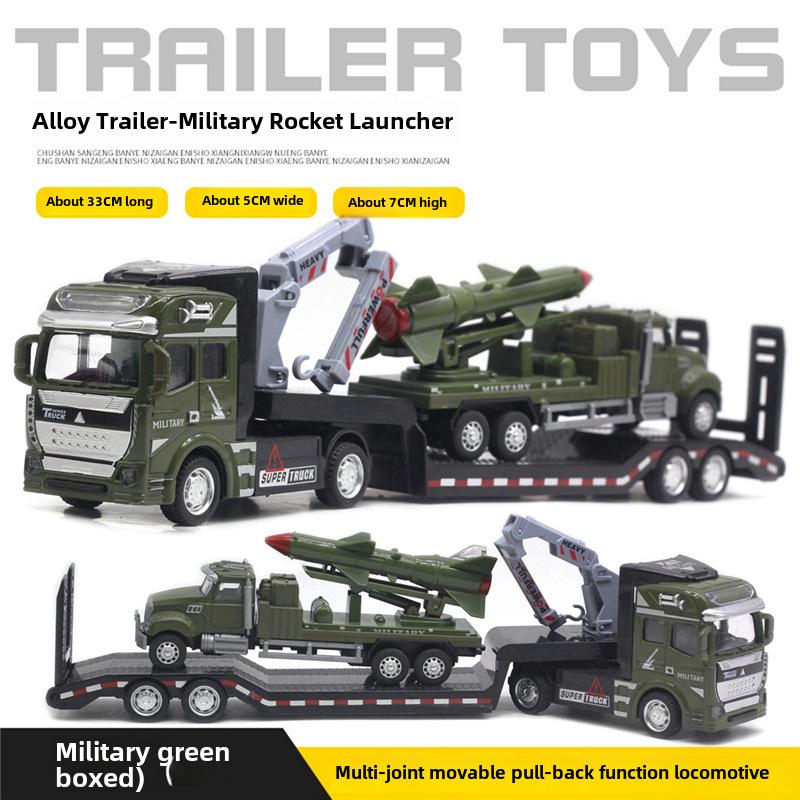 Grenzüberschreitendes Legierungs-Großes Baustellenfahrzeug Transport-LKW Sattelzugmaschine Modell Spielzeug für Jungen mit englischer Verpackung