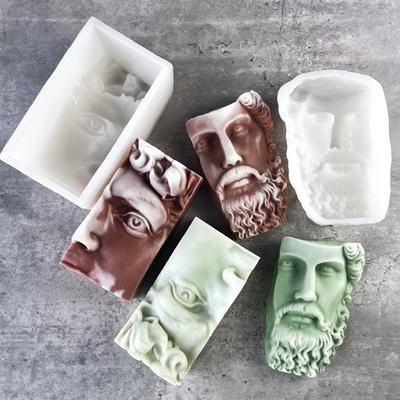 Jesus David Portrait Silicone Candle Mold DIY Sculpture Aroma Plaster Resin Ornament Mold Handmade Candle Making Supplies