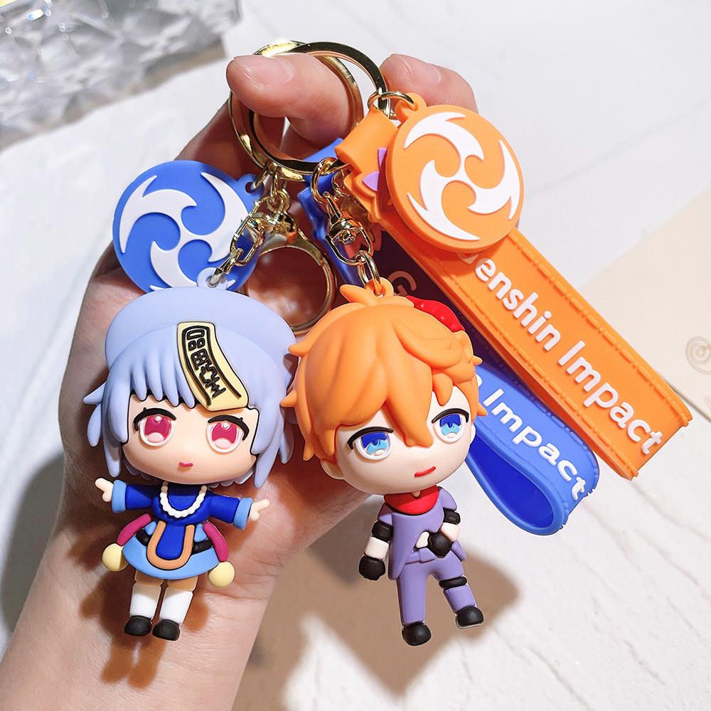 Charming Genshin Impact Keychain Silicone Accessories Perfect Birthday Gifts