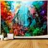 Delur Forest Tapestry Waterfall Mountain Rainforest Sunset Nature Tree Tapestry Wall Hanging Scenic Tropical Landscape Natural S