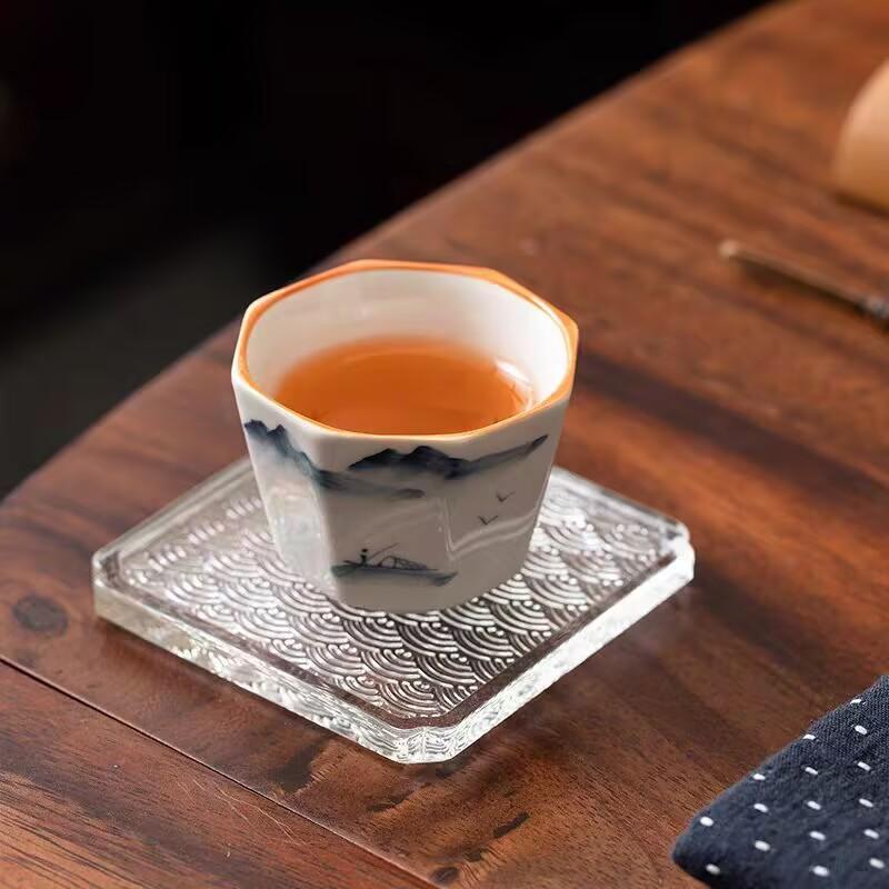 Hand-Painted White Porcelain Tea Cup Chinese Style Guochao Tea Cup Household Chinese Style Tea Cup Master Cup Personal Tea Cup