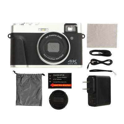 4K Digital Camera 48MP 3.5 Inch HD IPS Screen 16X Digital Zoom Portable Compact Retro Camera for