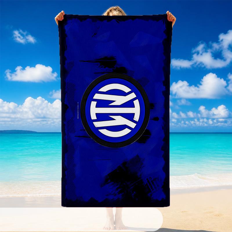 Quick Dry Beach Towel Inter Milan Pattern, Lightweight Absorbent Towel for Pool Beach Vacation Use