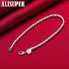 925 Sterling Silber 4 mm Schlangenkette Schraubarmband Schmuck
