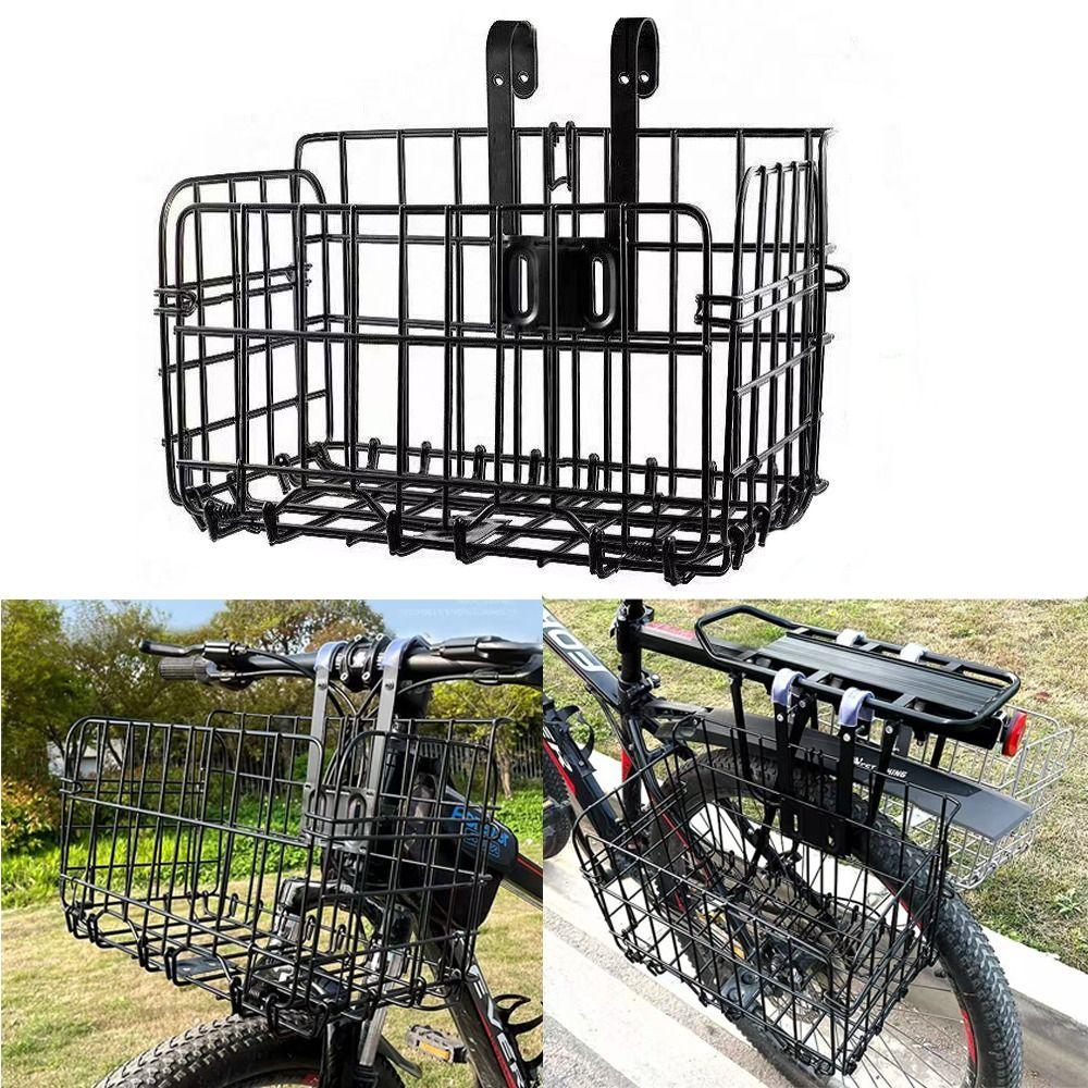 Black Bicycle Hanging Basket Foldable Bike Carrier Bag Bicycle Storage Basket  For Road Bicycles