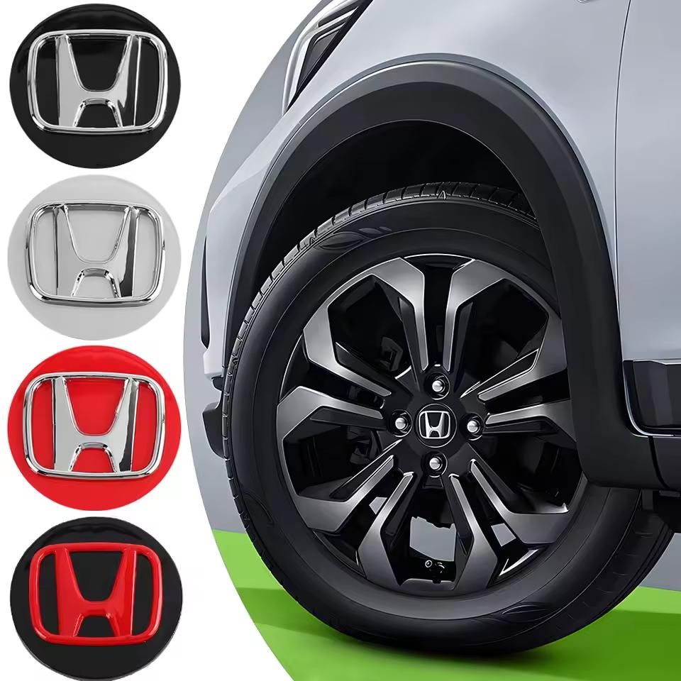 4pcs Car Wheel Center Hub Caps Covers 58MM/69MM Compatible with Honda Civic Fit Jazz Accord Pilot CRV Odyssey Passport City HRV