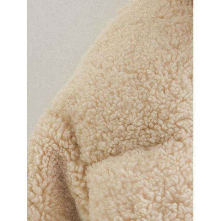 Women's Fashion Casual Loose Stand Collar Solid Color Thickened Warm Coat Jacket