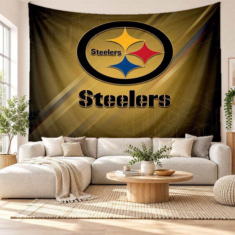 Pittsburgh Steelers Wall Tapestry, Soft Fabric Wall Hanging, Decorative Backdrop For Bedroom Home Wall Art