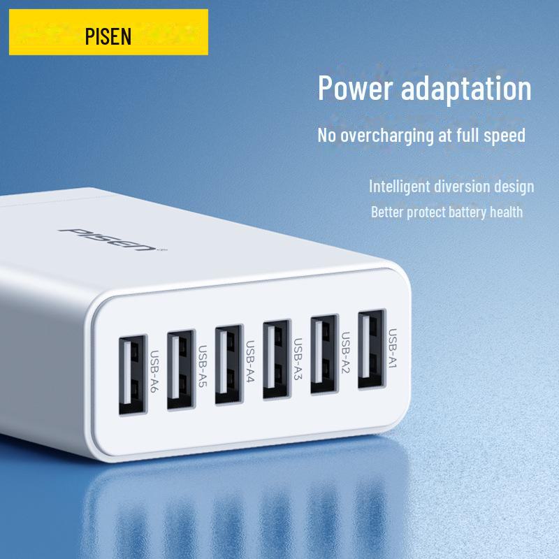 PISEN Multi-Port USB Fast Charger Desktop Adapter for Apple & Android Devices