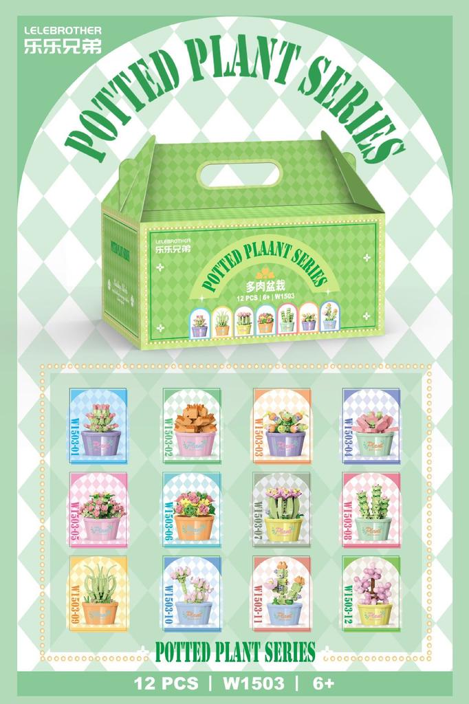 LEGO Compatible Bonsai Succulent Rose Bouquet Building Blocks Set for Girls - DIY Assembly Decorative Toy