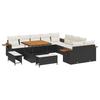 Garden Sofa Set with Cushions 17 Pcs Black and Cream Poly Rattan