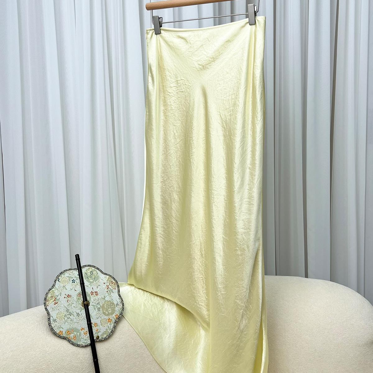 

Элегантная женская юбка годе из плиссированного атласа для начала осени 2024 Medium абрикосовый