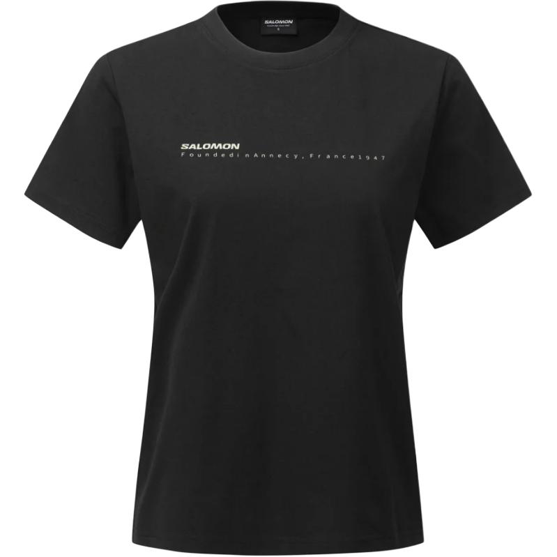 Salomon Letter Short Sleeve Round Neck Pullover T-Shirt Women T-Shirts D00673 XS