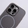 Active Touch Camera Button Magnetic Case For iPhone 16 15 Pro Max 14 13 Carbon Fibre Pattern For MagSafe Wireless Charging Cover