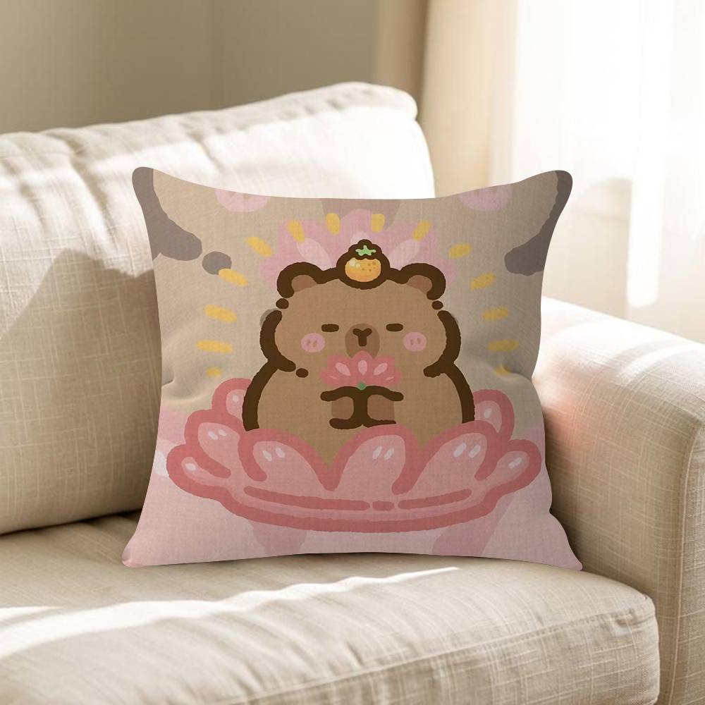 Cute Capybara Cushion Cover Pillowcase Upholstery Sofa Throw Pillow Home Decor Pillowcas