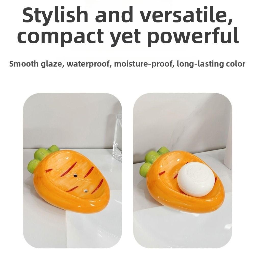 Ceramic Soap Holder Cute Watermelon Soap Dish Tray Container Carrot Soap Box  Shower