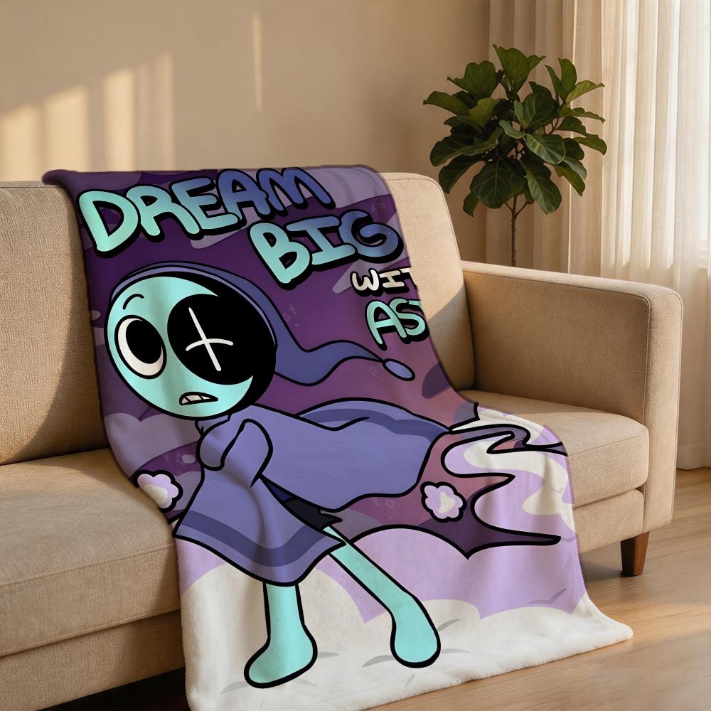 Game D-Dandy's WorldS Throw Short Plush Throw Blanket Soft Skin-Friendly Multi-Scene Home Office