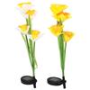 Outdoor Solar Powered LED 4 Daffodil Flowers Lights Lamp for Garden Patio Backyard Decoration