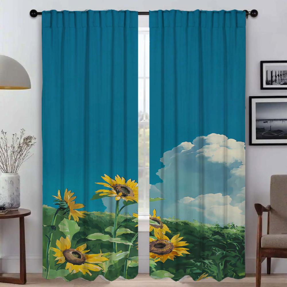 Elegant Room Curtains for Camera Beauty Scenery Window Curtain for Room 2 Panel Home Interior Curtains Partition Shades Living