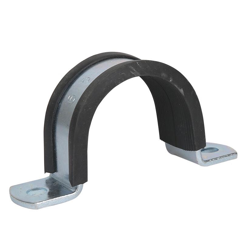 Galvanized Heavy-Duty U-Type Pipe Clamp with Anti-Vibration Strip DN25A (34mm)