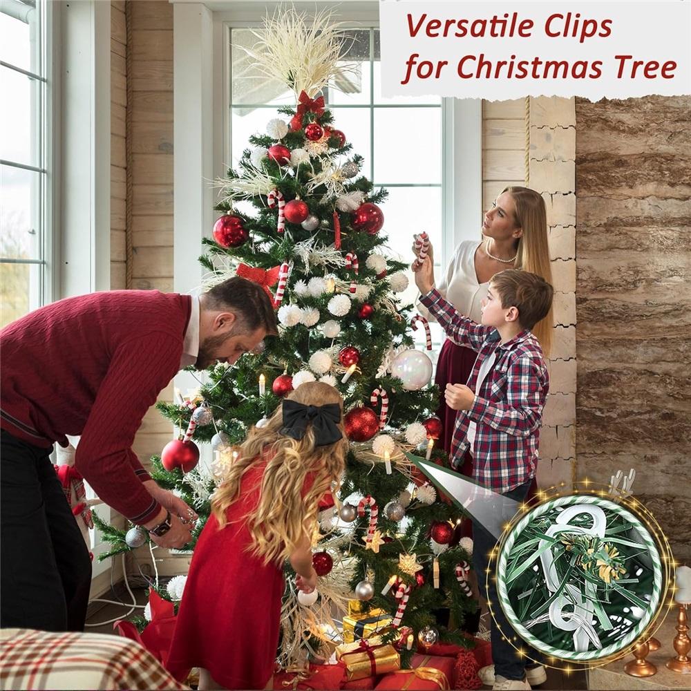 100 Bucăți Cleme Lumini de Crăciun Cârlige Jgheab Exterior - Pentru Agățarea Luminilor Decorative de Exterior în Șir de Halloween, Crăciun, Pom de Crăciun, Acoperișuri (Negru)