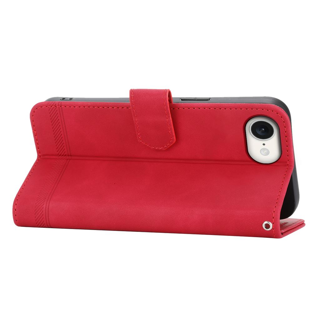 DIERFENG DF-03 Dla iPhone'a 16e Etui Portfelowe Kieszeń na Karty Wytłaczane Linie Etui na Telefon