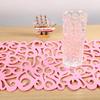 Rechteckige Form Filz Tischdecke Läufer Tischsets Tischsets Haushaltsdekorationen(Rosa)