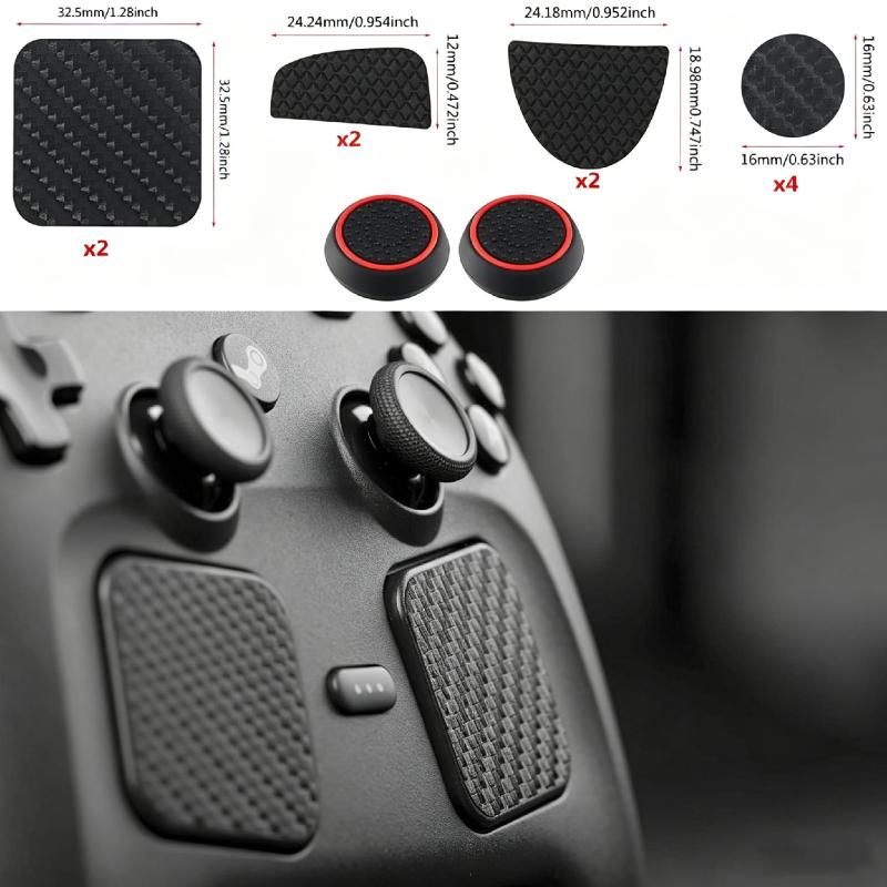 1Set For Controller Carbon Fiber Textured Joystick Cap Button Sticker For Steam Controller 2 Game Controller Stickers
