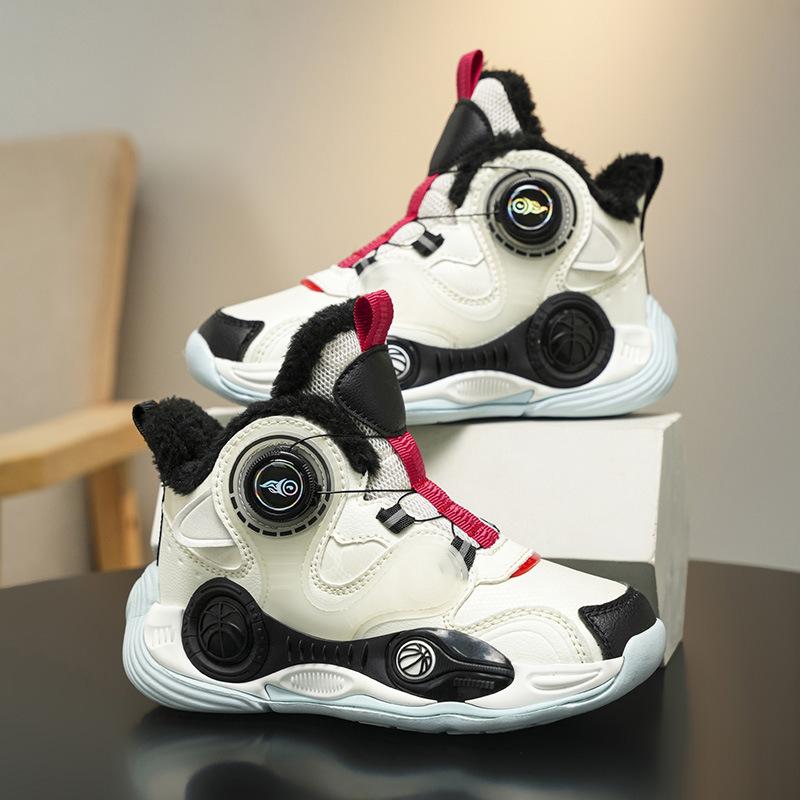 

Winter New Velvet Warm Basketball Shoes Parent-Child Children Adult Basketball Shoes Rotating Buckle Sports Basketball Shoes 40