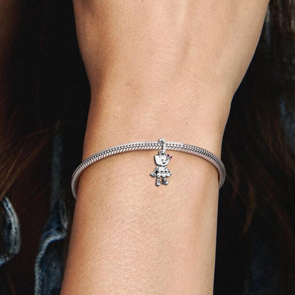 Pendentif Dinosaure Licorne Robot Punk S925 Argent Convient Pour Bracelet Collier Bijou Cadeau Fabrication DIY