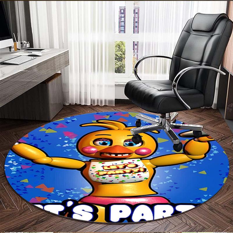 Five Nights at Freddy's Print Round Rug, Washable Floor Carpet, For Entryway Dorm Laundry Room Office Study, Home Decor Birthday Christmas Gift