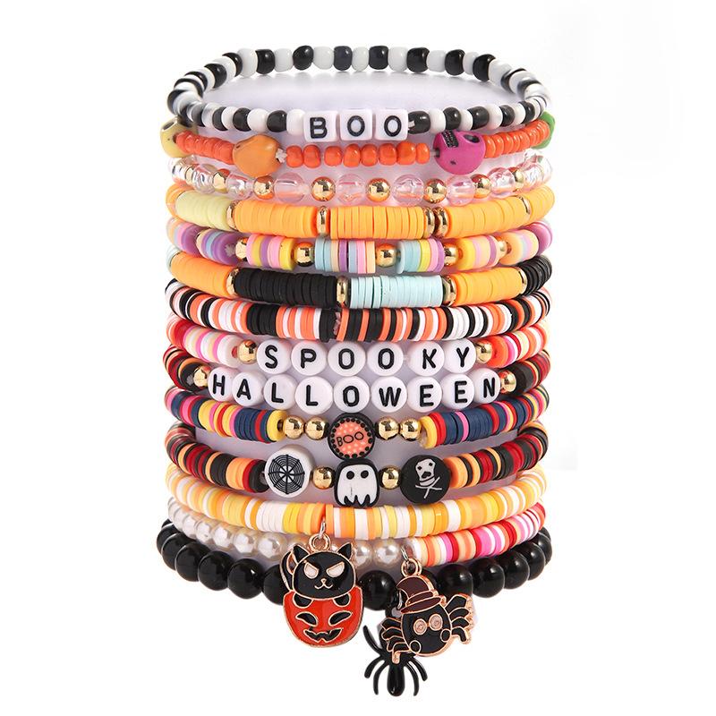 Hot Sale Acrylic Bracelet Set Halloween Bracelet Cartoon Ghost Pumpkin Jewelry Horror Dress Up Ornament