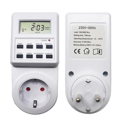 Enchufe europeo, interruptor de temporizador enchufable, 230V, 16A, temporizador programable semanal, toma de corriente Digital LCD