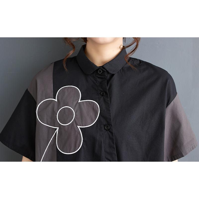 Dimanaf 2025 Plus Size New Women Summer Blouse Loose Shirt Short Sleeve Printing Shirt Casual Style Basic Tops Tees Vintage