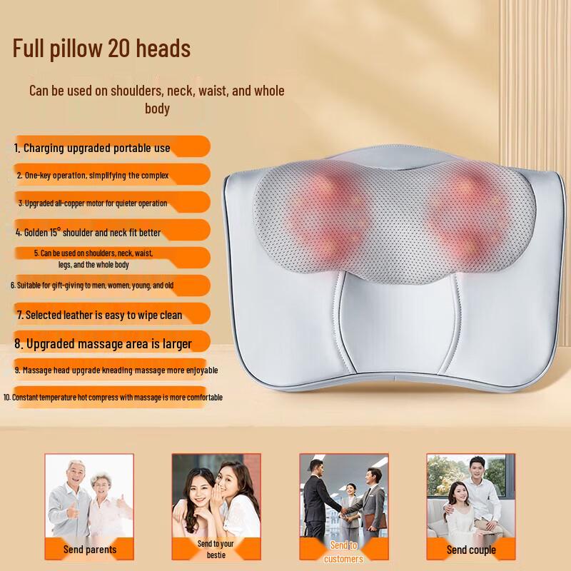AUX K39 Neck Shoulder Back Massager Cushion