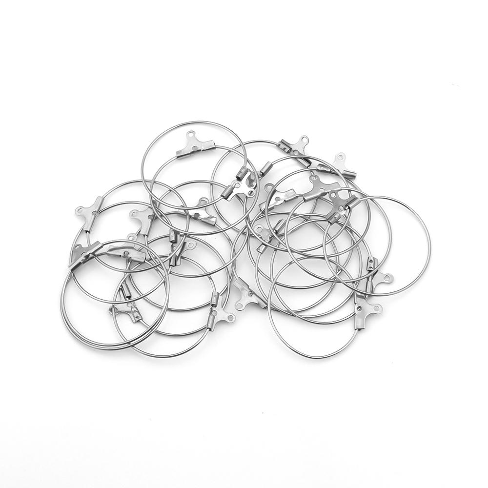 10-20Pcs Stainless Steel Big Circle Ear Wire Earrings 20/25/30/35/40mm Hoop Earring Hooks Connector DIY Earrings Jewelry Making