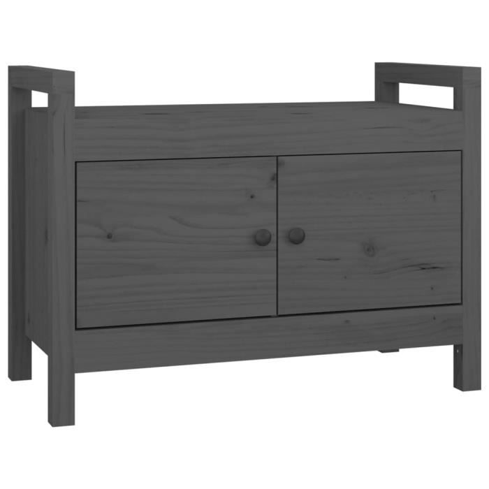 VidaXL Banc d'entrée Gris 80x40x60 cm Bois de pin massif 821781