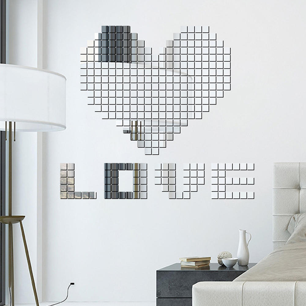 10Pc Waterproof Removable Wall Mirror Stickers DIY Decal Mural Home Art Decor UK