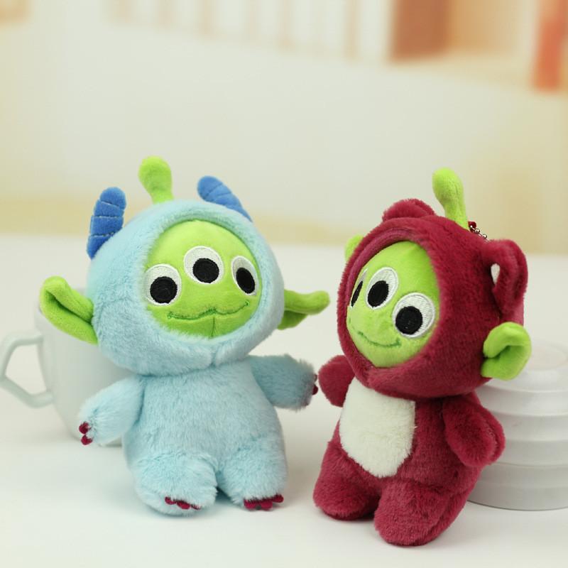 Adorable Three-eyed Monster Plush Toy Cute Keychain With Soft Short Plush
