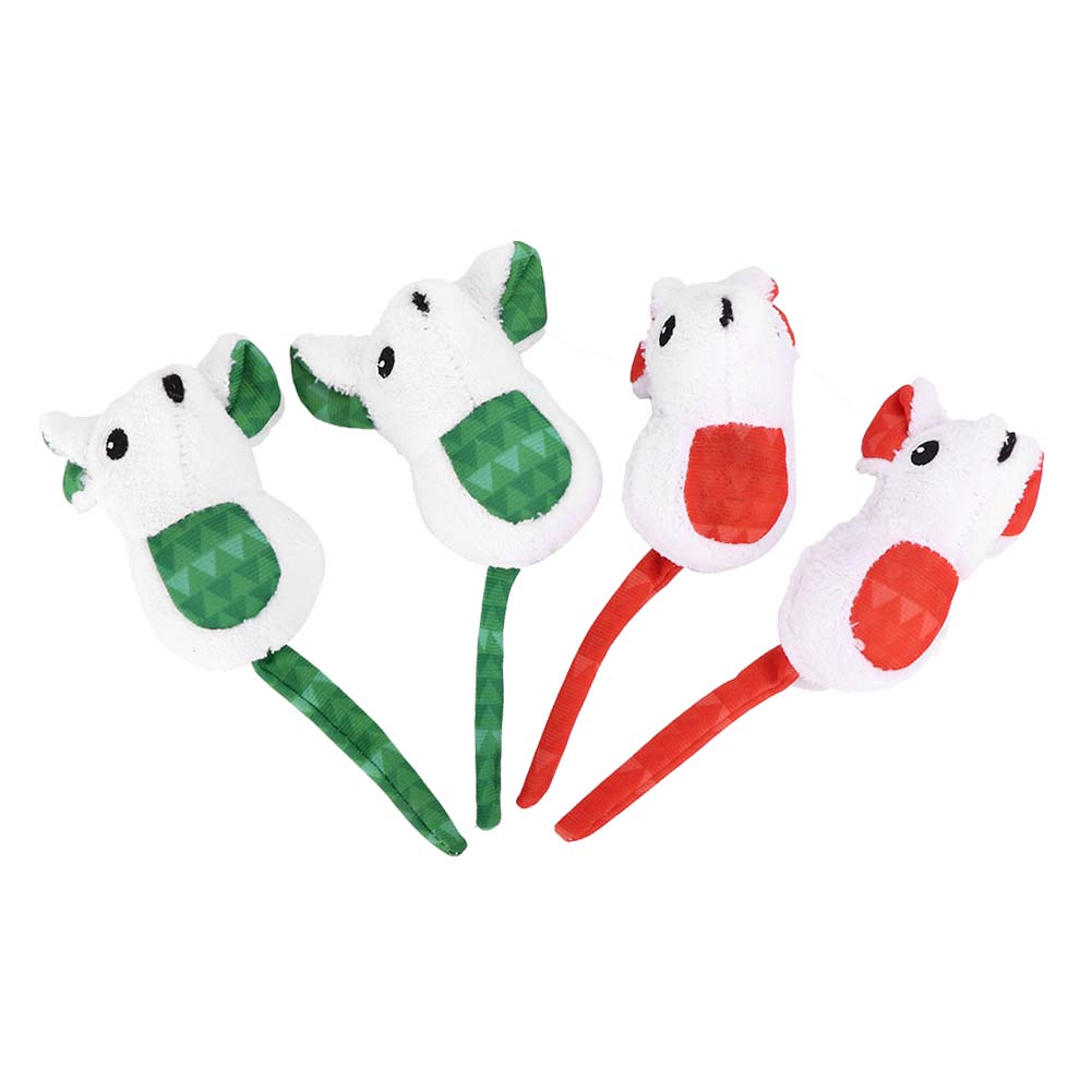 

4Pcs Simulation Plush Mouse Toy with Catnip Interactive Training Toy for Pet Cat