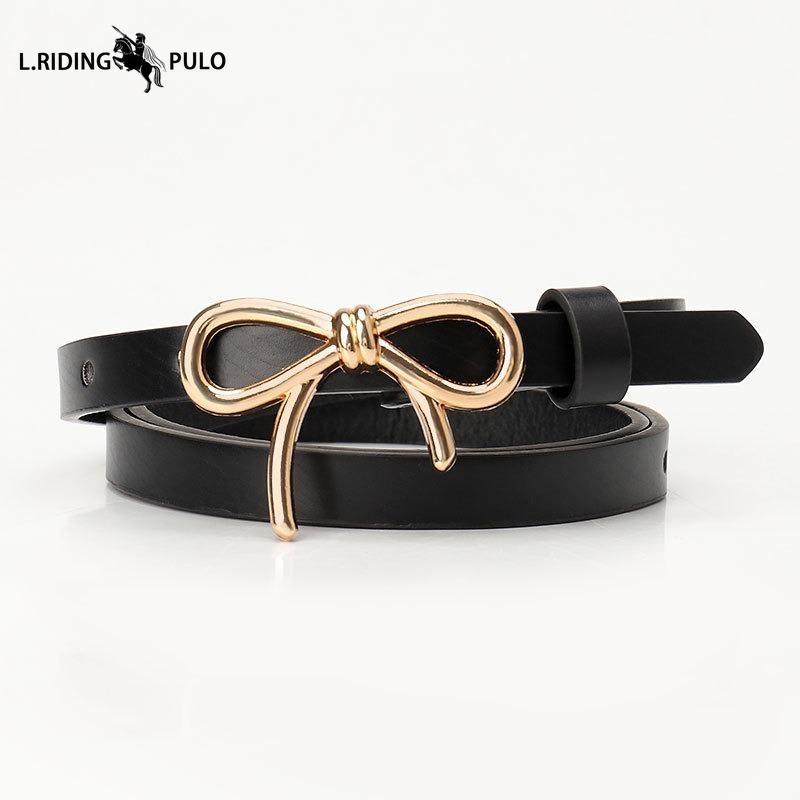 

Украшение в виде бантика ПУ кожа Высококачественный тонкий ремень Подходящая одежда Высококачественный женский тонкий ремень 103cm