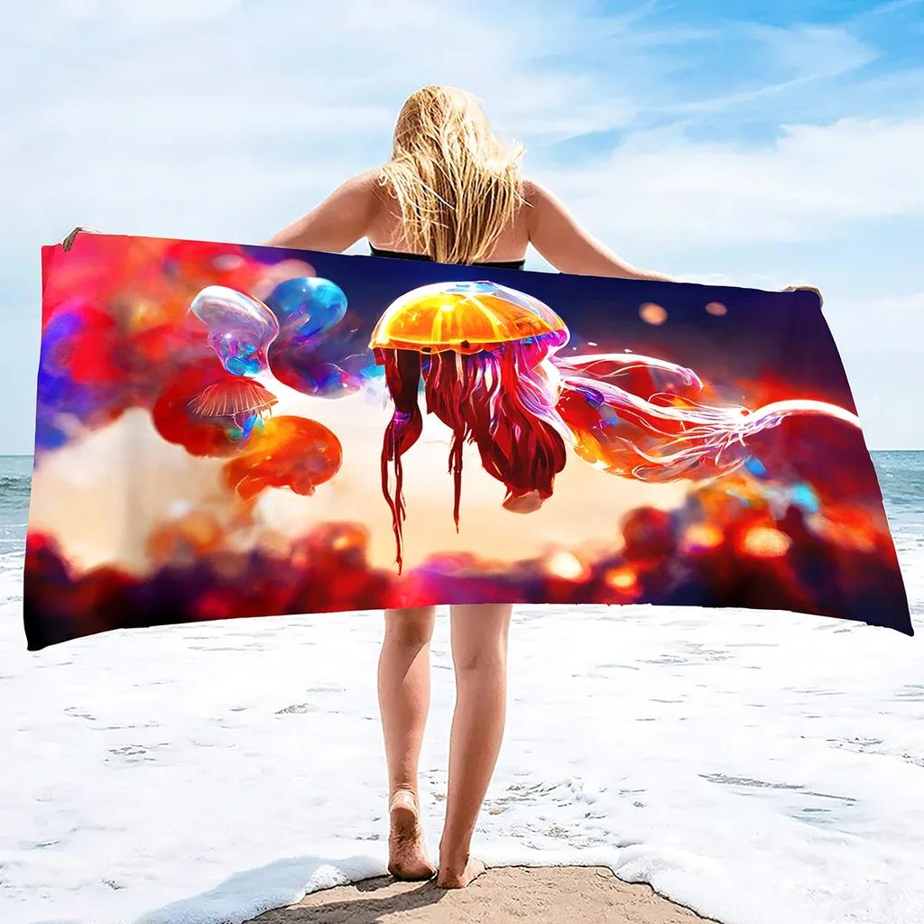 Asciugamano da Spiaggia Senza Sabbia Medusa Asciugatura Rapida Assorbente Coperta da Nuoto Leggero Compatto Accessori da Spiaggia per Viaggi Piscina Yoga
