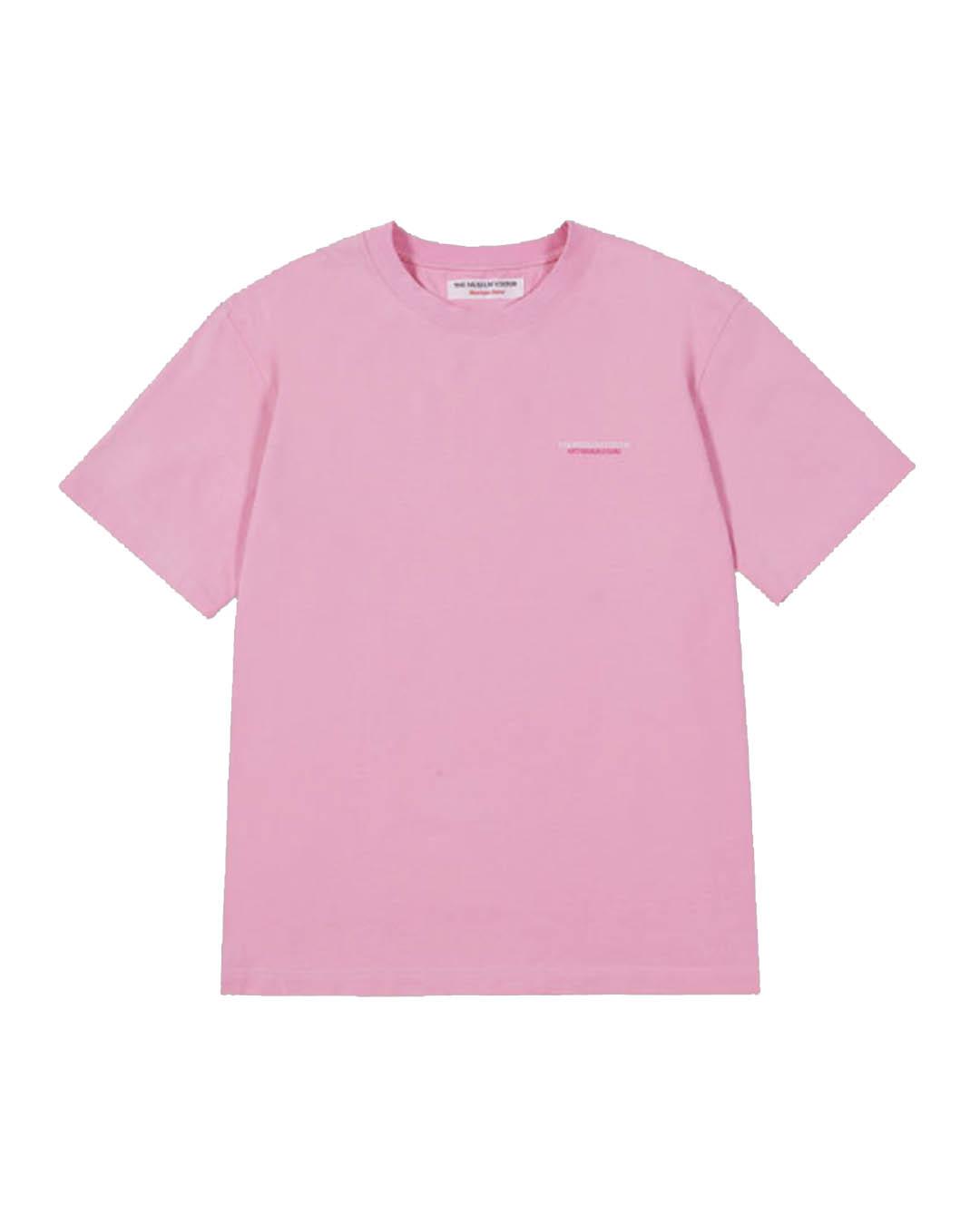 The Museum Visitor Logo Spray Washed T-Shirts (Pink) L