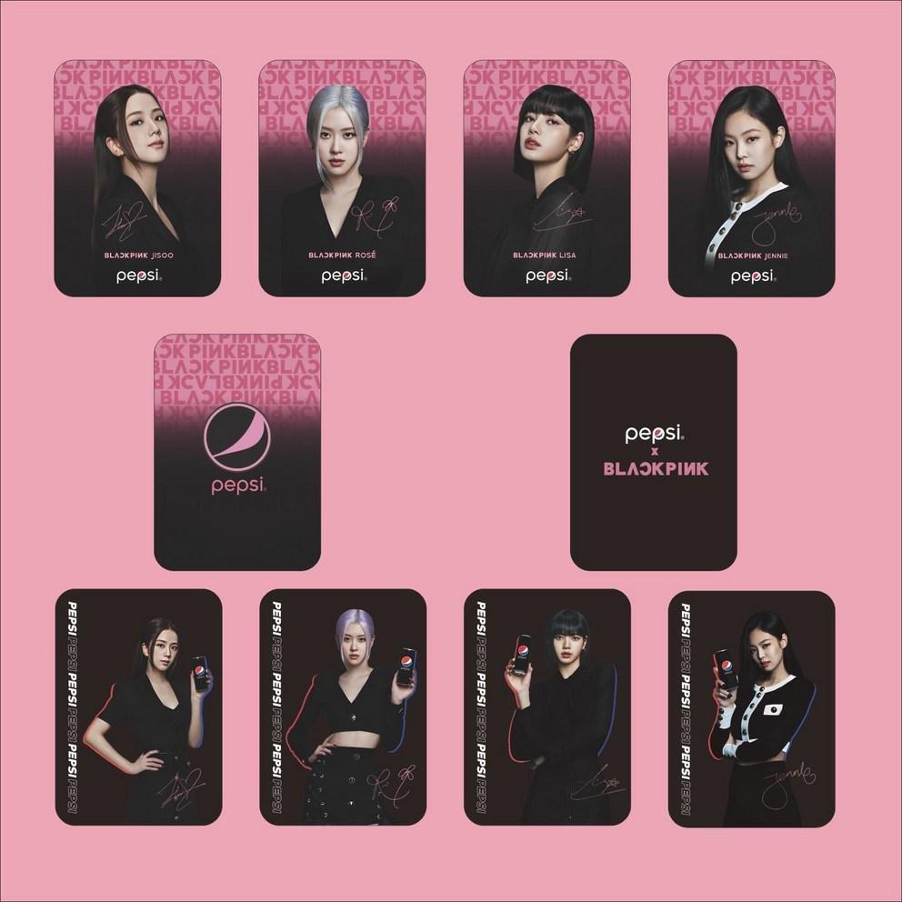 Фирменная карточка BLACKPINK BLACKPINK Pepsi Фотокарточка Без сахара Кастомная Поколение Розовый Кассета Розовый Подарок для поддержки BLACKPINK Pepsi Автографированная фотокарточка